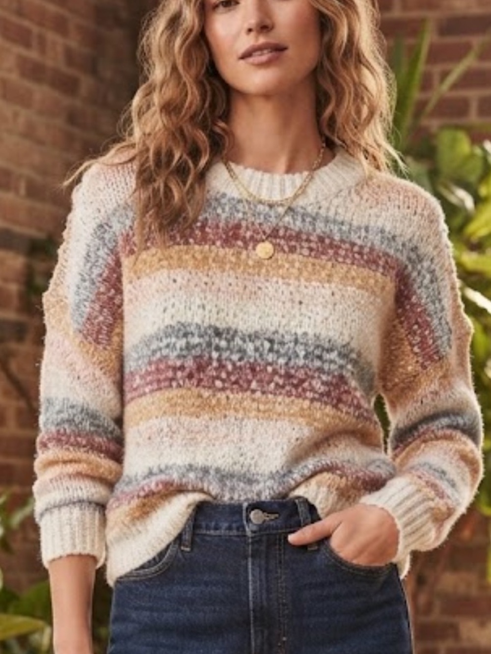 MADEWELL Baez PulloverSweater Striped alpaca wool blend S